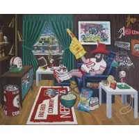 James Pile, Go Big Red, Large acrylic on canvas,1983