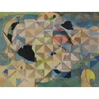 Perle Fine, Clearing, Watercolor/gouache and pencil on paperboard