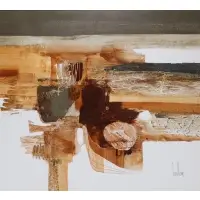 Gregory Hawthorne, Abstract Earth Tone Composition, Oil on board