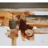 Gregory Hawthorne, Abstract Earth Tone Composition, Oil on board