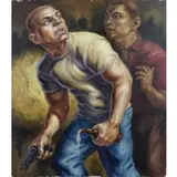 Owen Smith, Two Men in Dispute, Oil on illustration board