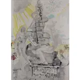 Monument to the Ideal Doctor by Salvador Dalí, Lithograph on Japon paper, sold Nov 2022