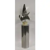 Curtis Jeré, Untitled, A chrome pedestal signed and an abstract sculpture on stand signed and dated
