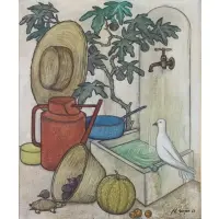 Philippe Henri Noyer, la Fontaie Au Figuier, Oil on canvas