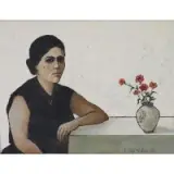 Keith Ingermann, 59 lower right. From a Queens, NY estate collection. Dimensions: 16.75, Oil on canvas