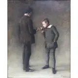 Auguste-Émile Bellet, A Good Smoke, Oil on canvas