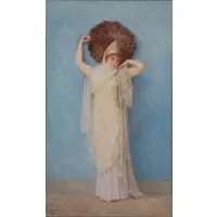 Louis-Robert de Cuvillon, Fan Dancer, Watercolor and gouache on paper