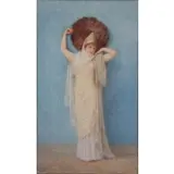 Louis-Robert de Cuvillon, Fan Dancer, Watercolor and gouache on paper