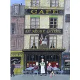 Robert Sivard, French Cafe scene, Oil on canvas