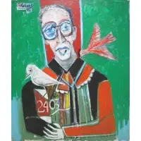 Nahum Tschacbasov, 76 upper left. A sketch on the reverse canvas. From a Long Island, NY collection. Dimensions: 36, Oil on canvas