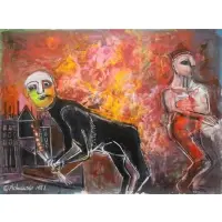 Nahum Tschacbasov, Surrealist Scene, Oil on canvas