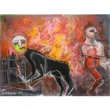 Nahum Tschacbasov, Surrealist Scene, Oil on canvas