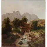 Waldemar Knoll, The mill in the Kaiser valley, Oil on canvas