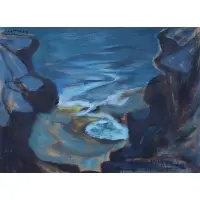 Murray Hantman, Bay scene, Gouache on paper