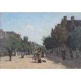 Louis-Alexandre Dubourg, English street scene, Oil on canvas