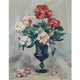 Andrew Shunney, Floral still life, Oil on canvas
