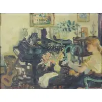 Luigi Corbellini, Music room, Oil on canvas