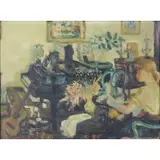 Luigi Corbellini, Music room, Oil on canvas