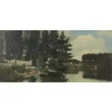 Franck Cinot, Street scene, Oil on board