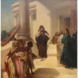 Heinrich Gustav Adolf Schmitz, Leaving the Temple, Oil on canvas