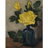 Harry Lane, Yellow Rose still life, Oil on board