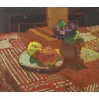 Edward Le Bas, Violins and Peaches, Oil on canvas