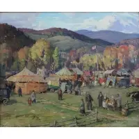 Aldro Thompson Hibbard, Country Fair, Oil on canvas