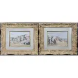 François Gall, Beach scenes, 2 Oils on canvas