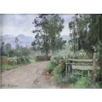 Albert Regagnon, La Route a Tentaraille Ariege, Oil on board