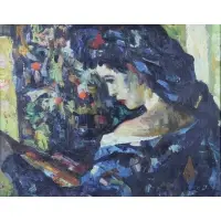 Luigi Corbellini, La Musicienne, Oil on canvas