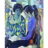Luigi Corbellini, Les deux soeurs, Oil on canvas