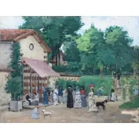 Ernest Laynaud, Au Park, Oil on canvas