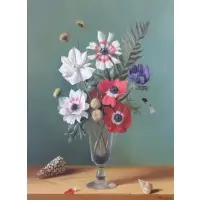 Fernand Renard, Floral still life, Oil on board