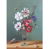 Fernand Renard, Floral still life, Oil on board