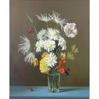 Fernand Renard, Floral still life, Oil on canvas