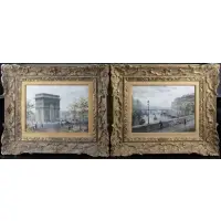(2) Parisian Scenes by Paul Gagni, Oils on canvas board, sold Oct 2022