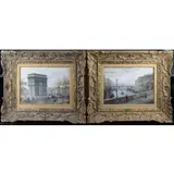 Paul Gagni, (2) Parisian Scenes, Oils on canvas board