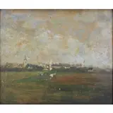 Charles-François Daubigny, Landscape with Steeple
