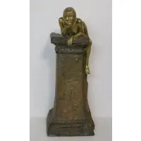 Louis Chalon, Untitled, Gilt and patinated bronze sculpture of a Nude .Very well executed and large