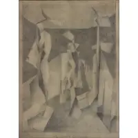 Philip Perkins, The Black Dimension, Cubist Pencil on Paper