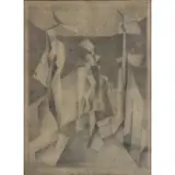 Philip Perkins, The Black Dimension, Cubist Pencil on Paper