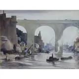 Harry DeMAINE, The High Bridge in Bronx NY, Watercolor