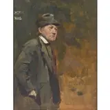 Rudolf Dammeier, Portrait of gentleman, Oil on board