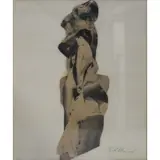 Ruth Klein, 1971 to lower left. From a Yonkers, NY estate. Dimensions: 16 h x 13, Collage on paper
