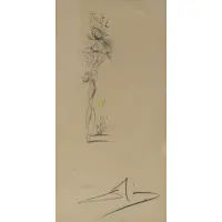 Untitled by Salvador Dalí, Etching attributed to Dali, sold Nov 2022