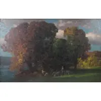 Hermann Rüdisühli, Landscape, Oil on Panel