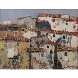 Carmelo Consoli, Italian rooftops, Oil on board