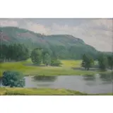 L. Birge Harrison, Catskills Landscape, c. 1920, Oil on board