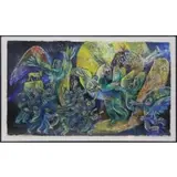 Dubi Arie, Judaica scene, Oil on paper