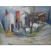 Alex Redein, 54 to lower right. From a Larchmont, NY estate. Dimensions: 19, Gouache on paper